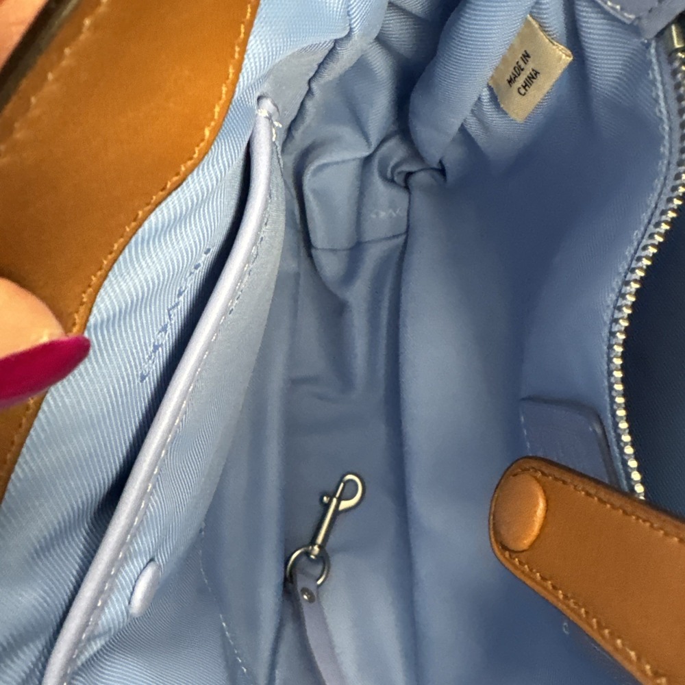 COACH 35753 Dakotah 19 Saddle Brown Leather w/Blue Rivet Detail Crossbody - Picture 9 of 9